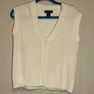 Rachel Zoe Women's Cream V-Neck Sweater Vest size S